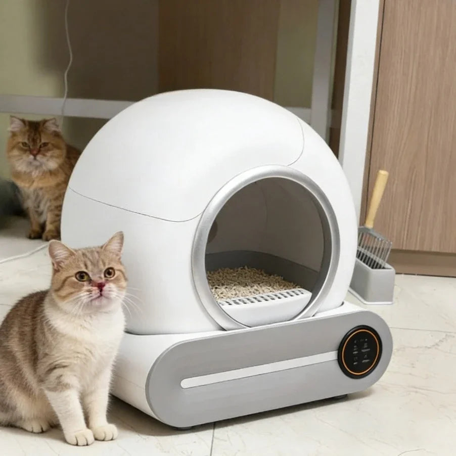 Smart Self-Cleaning Cat Litter Box - App Controlled 65L Closed Tray