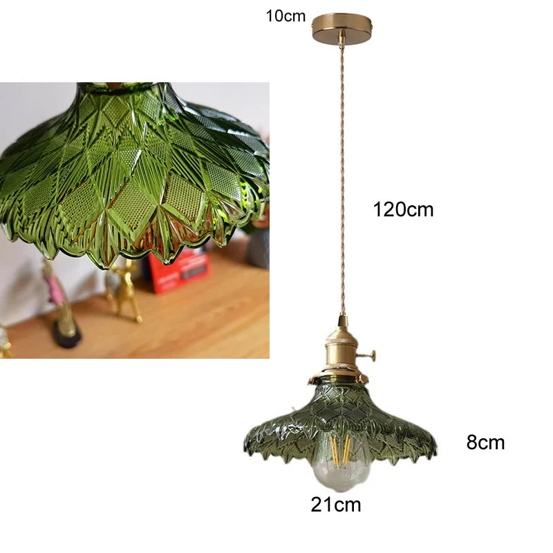 Elegant Copper Glass LED Pendant Lamp for Living Room & Kitchen
