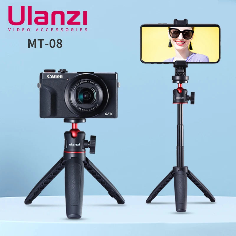 Ulanzi MT-08 Mini Tripod: Lightweight, Foldable DSLR & Smartphone Stand