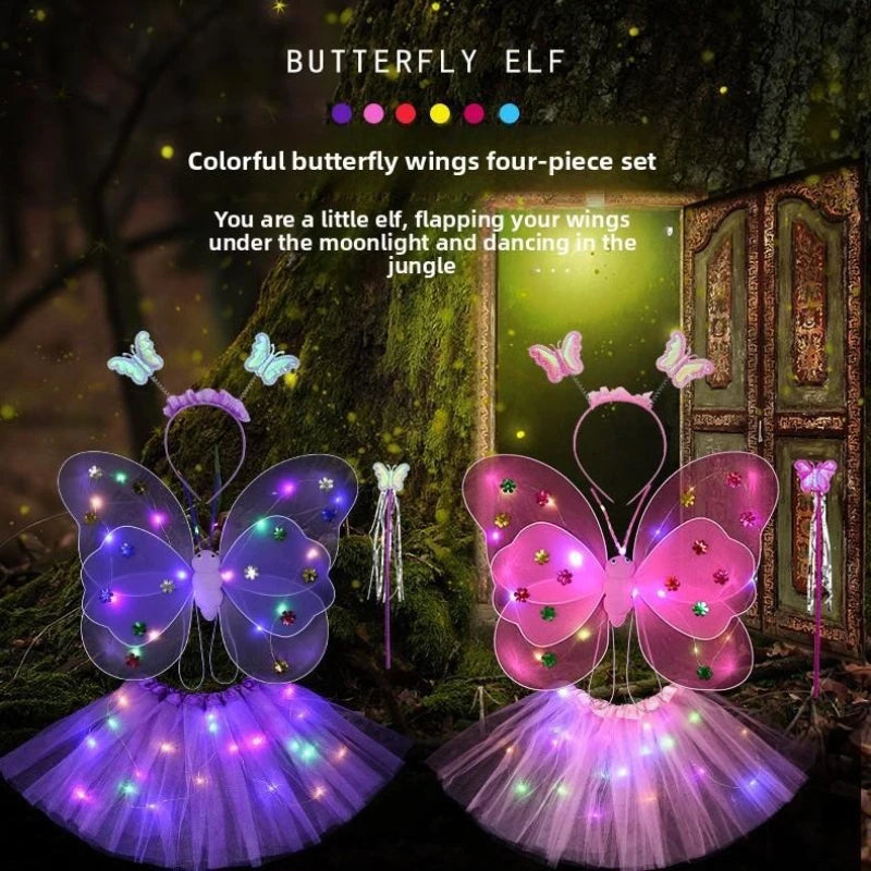 Luminous Butterfly Wings LED Costume Set – Enchanting Fairy Accessories