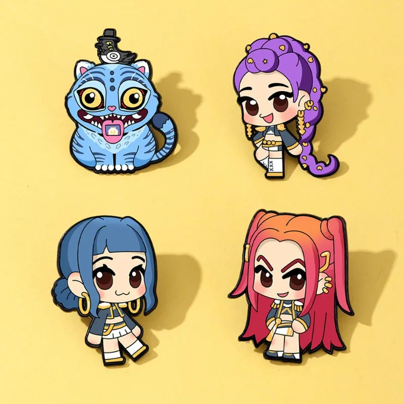 Kpop Cartoon Metal Brooches - Cute Accessory Pins for Fashion Lovers