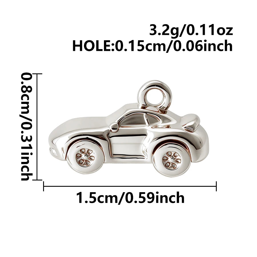 4pcs Funny Transportation Charms - Stainless Steel Pendants for DIY