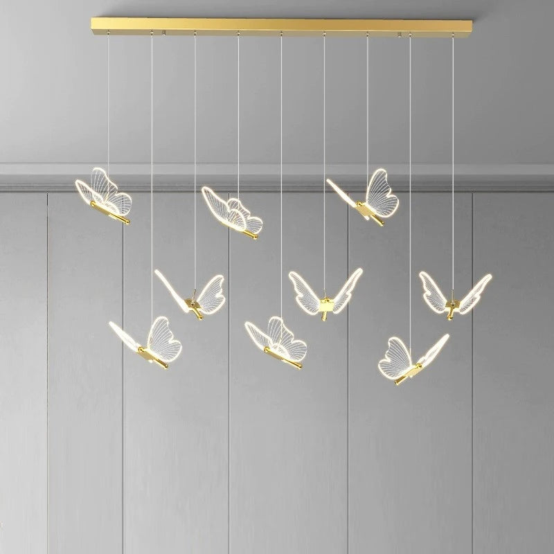 Luxury Modern Acrylic Butterfly Spiral Chandelier - Elegant Home Lighting