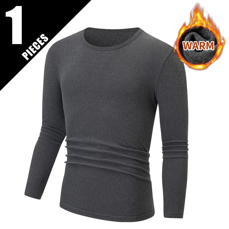 Men's Warm Long Sleeve Casual T-Shirt - Comfortable & Stylish