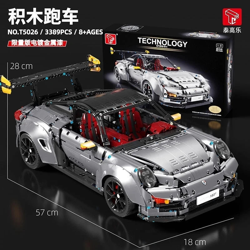 T5026 High-Tech 3389-Piece Racing Car Model Building Blocks