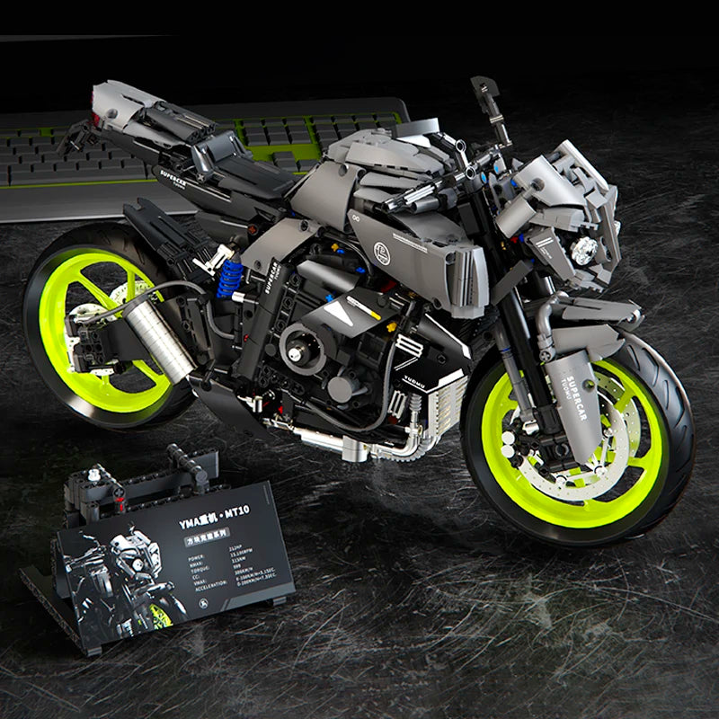 Creative Building Blocks: 1900+ Pieces Motorcycle STEM Kit