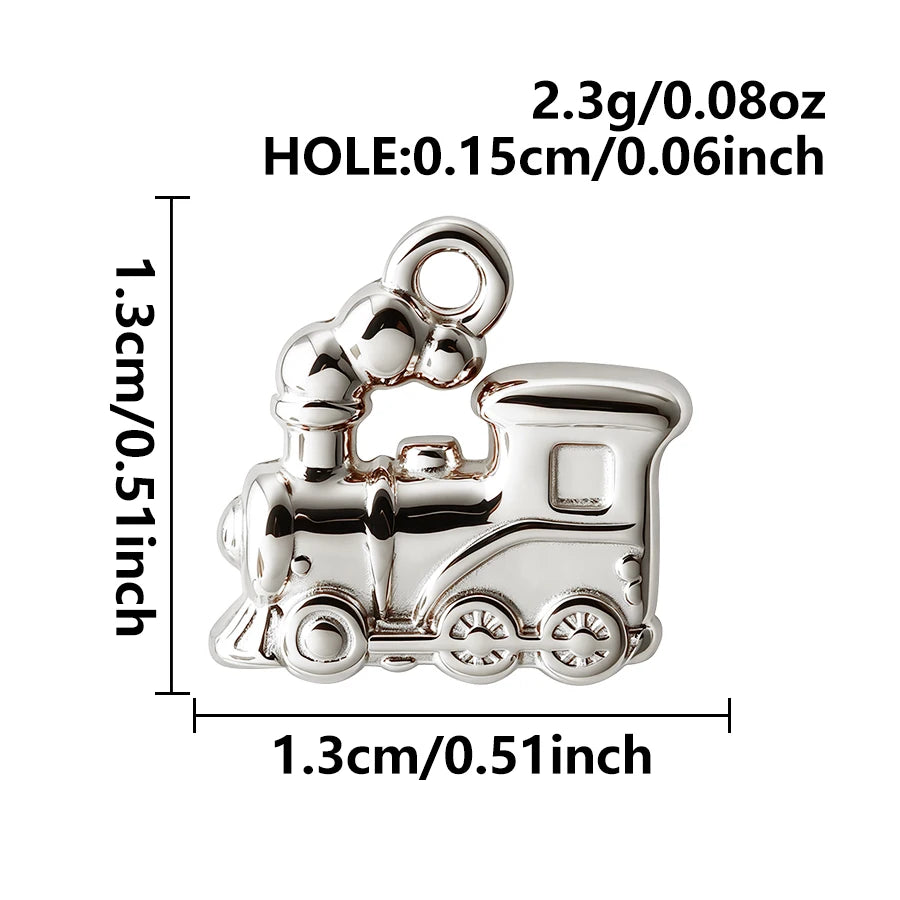 4pcs Funny Transportation Charms - Stainless Steel Pendants for DIY