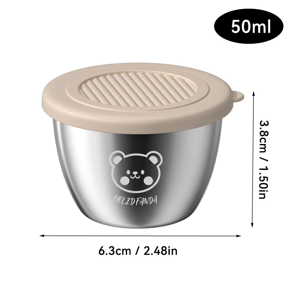 50ML Stainless Steel Leak-proof Sauce Container with Lid