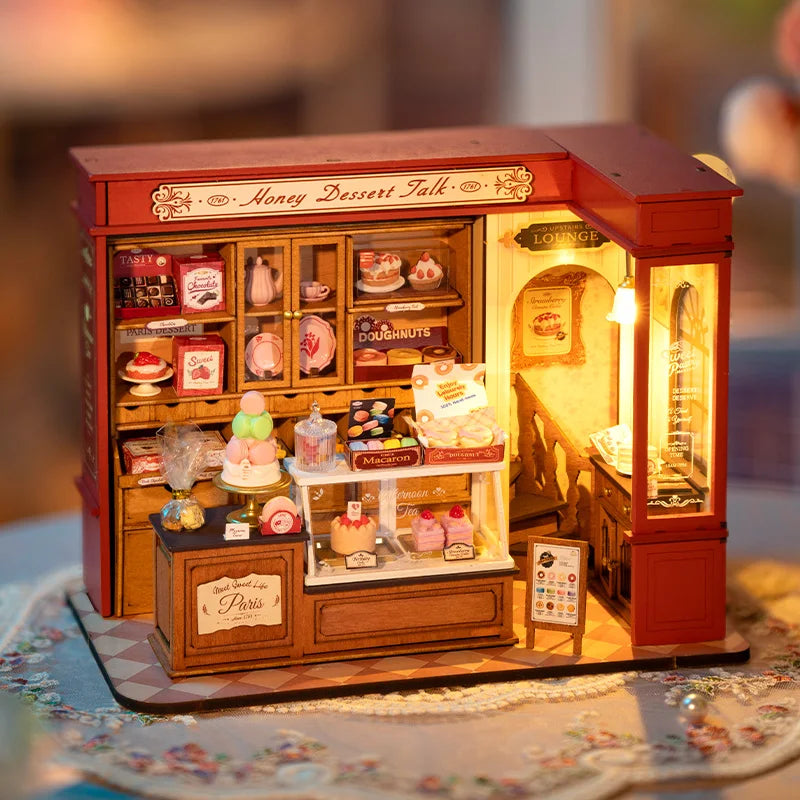 Robotime Rolife Honey Dessert Talk Miniature Dollhouse 3D Puzzle Kit