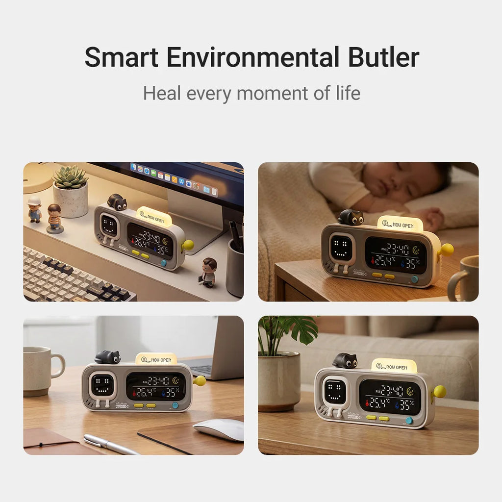 DUKA MOODA Smart Desktop Temperature & Humidity Clock for Home Use