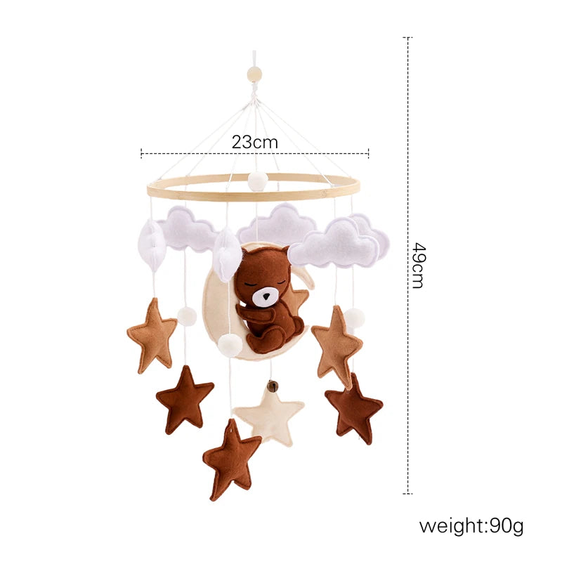 Soft Felt Hot Air Balloon Baby Crib Mobile - Colorful Wind Chime Toy