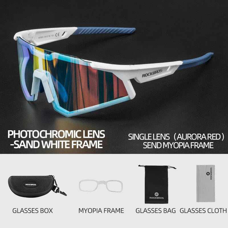 ROCKBROS Photochromic Polarized Cycling Glasses - Ultra UV400 Protection