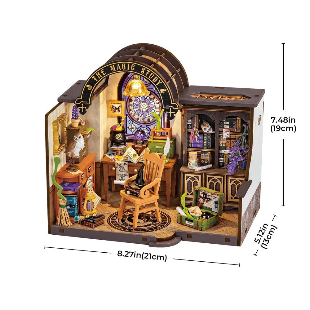 Robotime Magic Study Miniature House - Enchanting 3D Wooden Puzzle