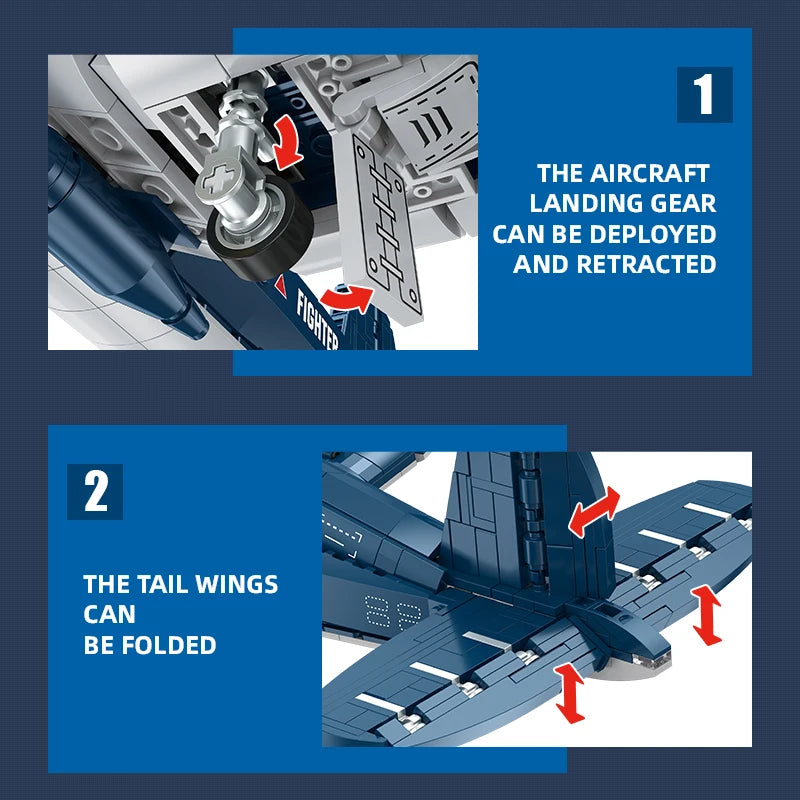 F4U Corsair Fighter Building Blocks Kit - STEM Model Experience