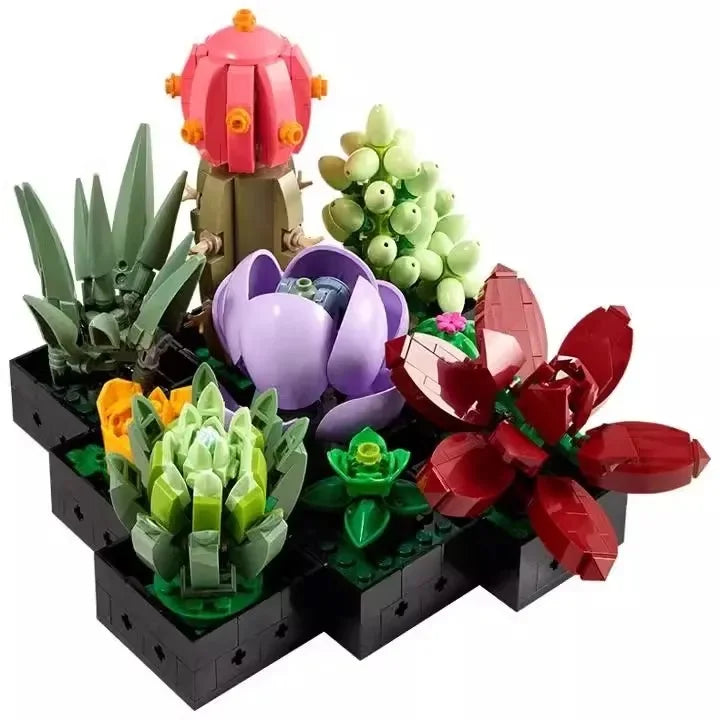 Creative 8-Bouquet Set: Eternal Roses, Orchids & Succulents for Kids