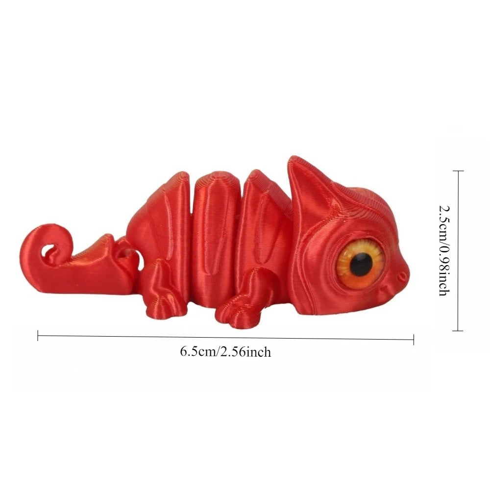 Multi-Joint 3D Printed Chameleon Figures - Unique Home Decor & Gift