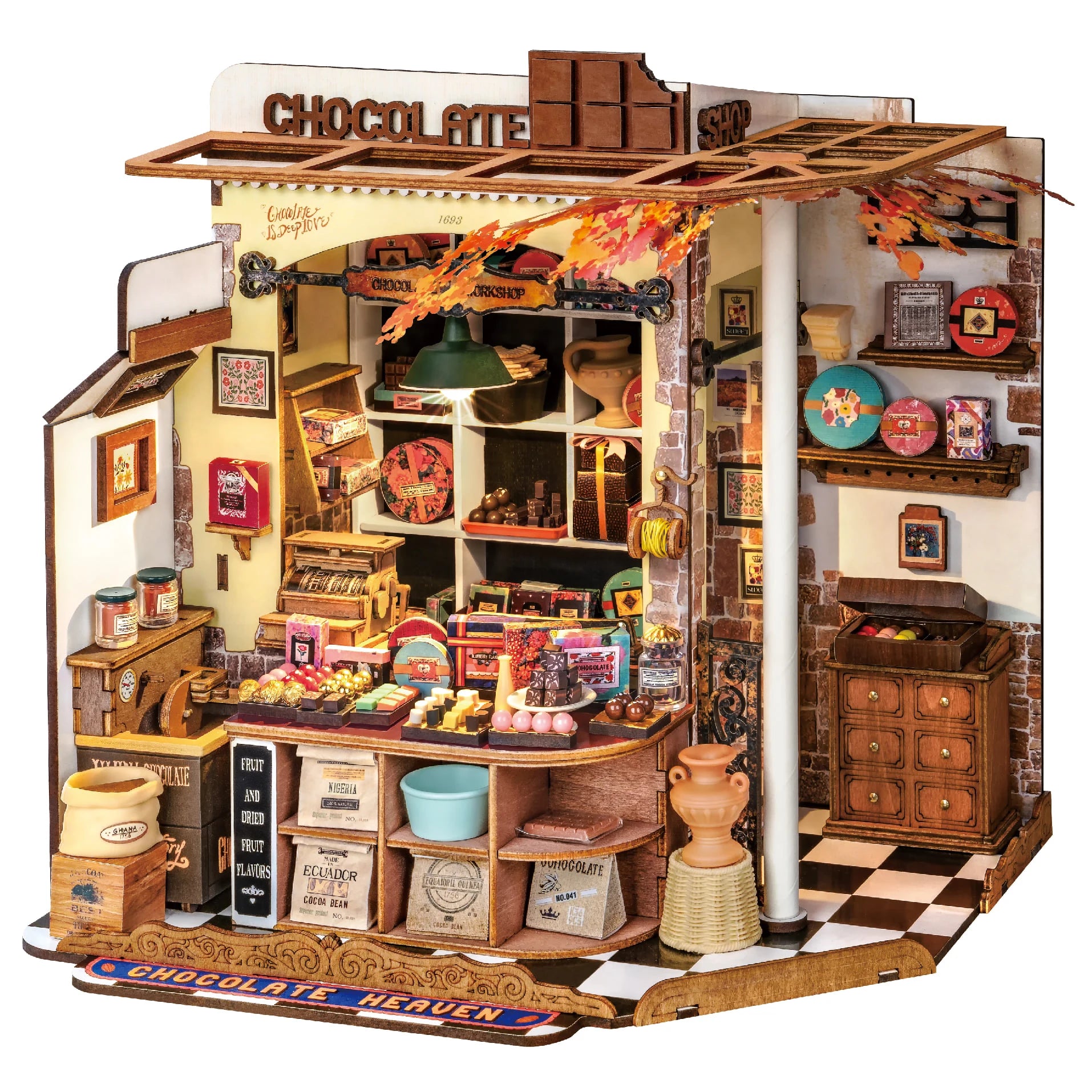 ROBOTIME Vintage Miniature Dollhouse Kit - DIY Craft & Home Decor