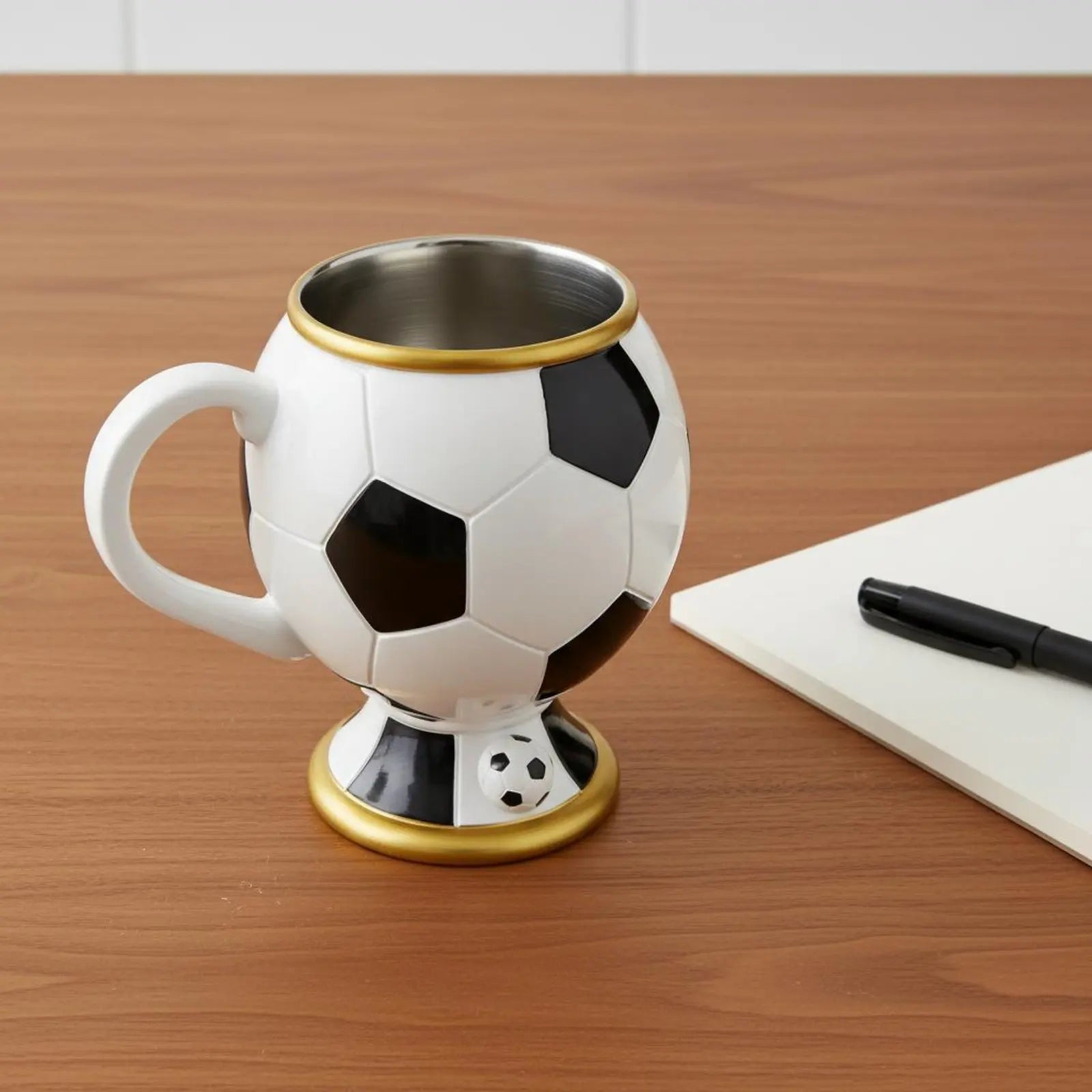 3D Soccer Ball Stainless Steel Mug - Perfect for Football Fans