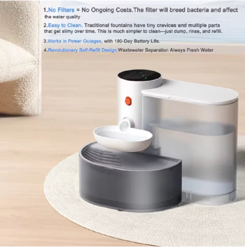 3L Wireless Cat Water Fountain - Rechargeable & Ultra Quiet