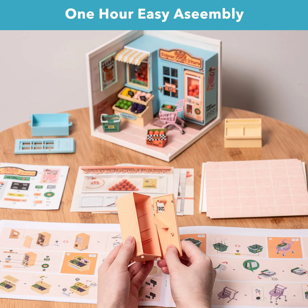 Robotime DIY Miniature Cafe & Energy Supply Store Building Set