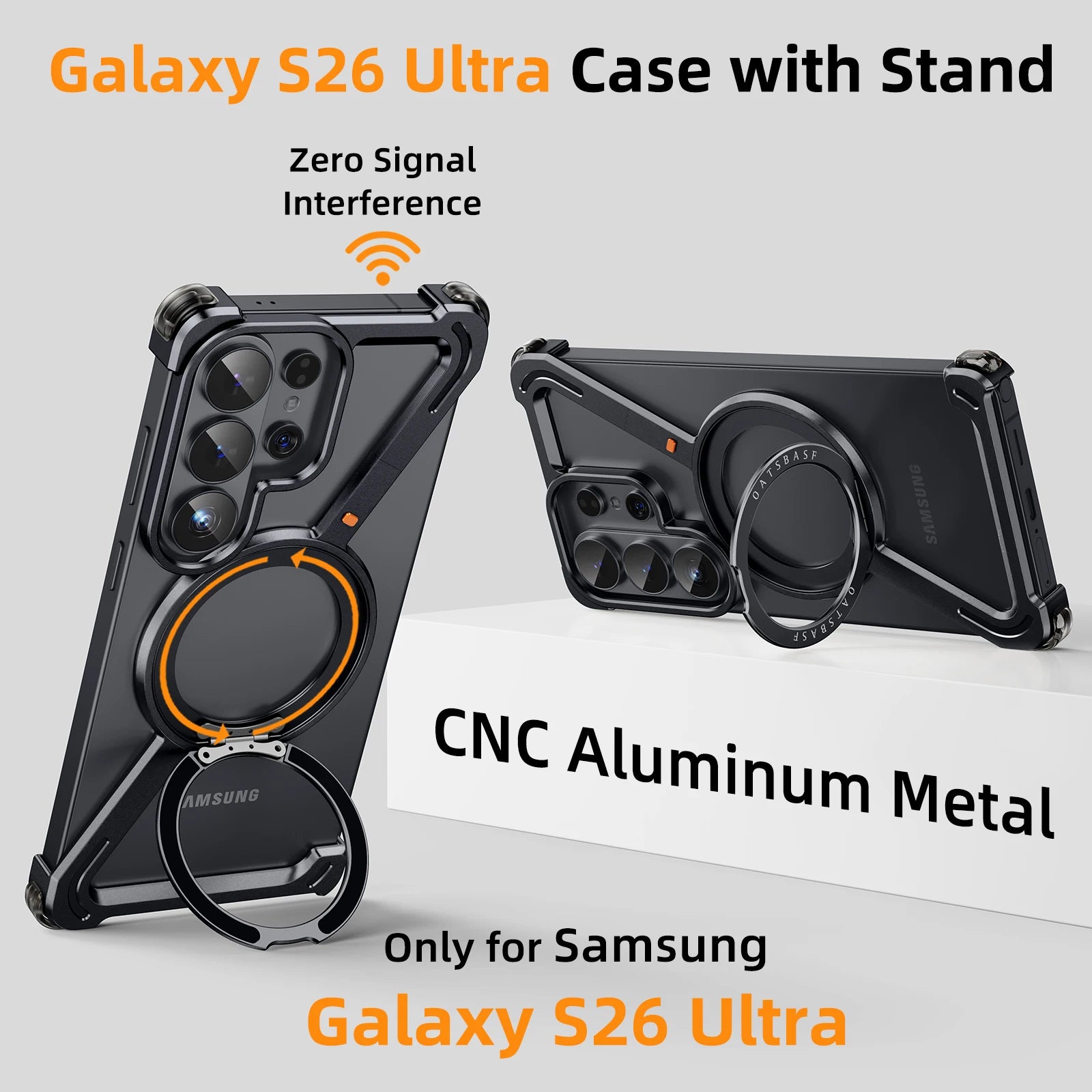 Oatsbasf Slim Case for Samsung Galaxy S26 - 360° Rotating Stand