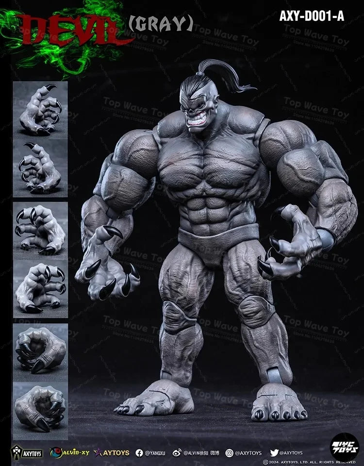 AXYTOYS 1/12 Scale Unpainted Demon Figure – Stunning Crimson Model