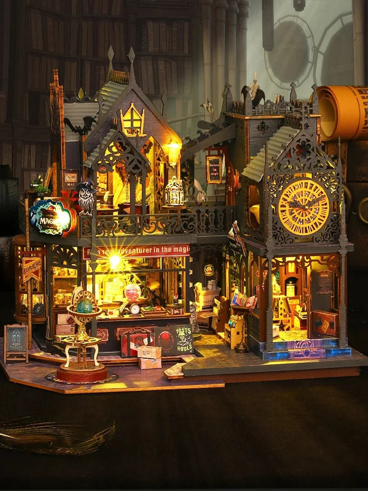 DIY Wooden Dollhouse Kit with Mini Furniture - Creative Build for Kids