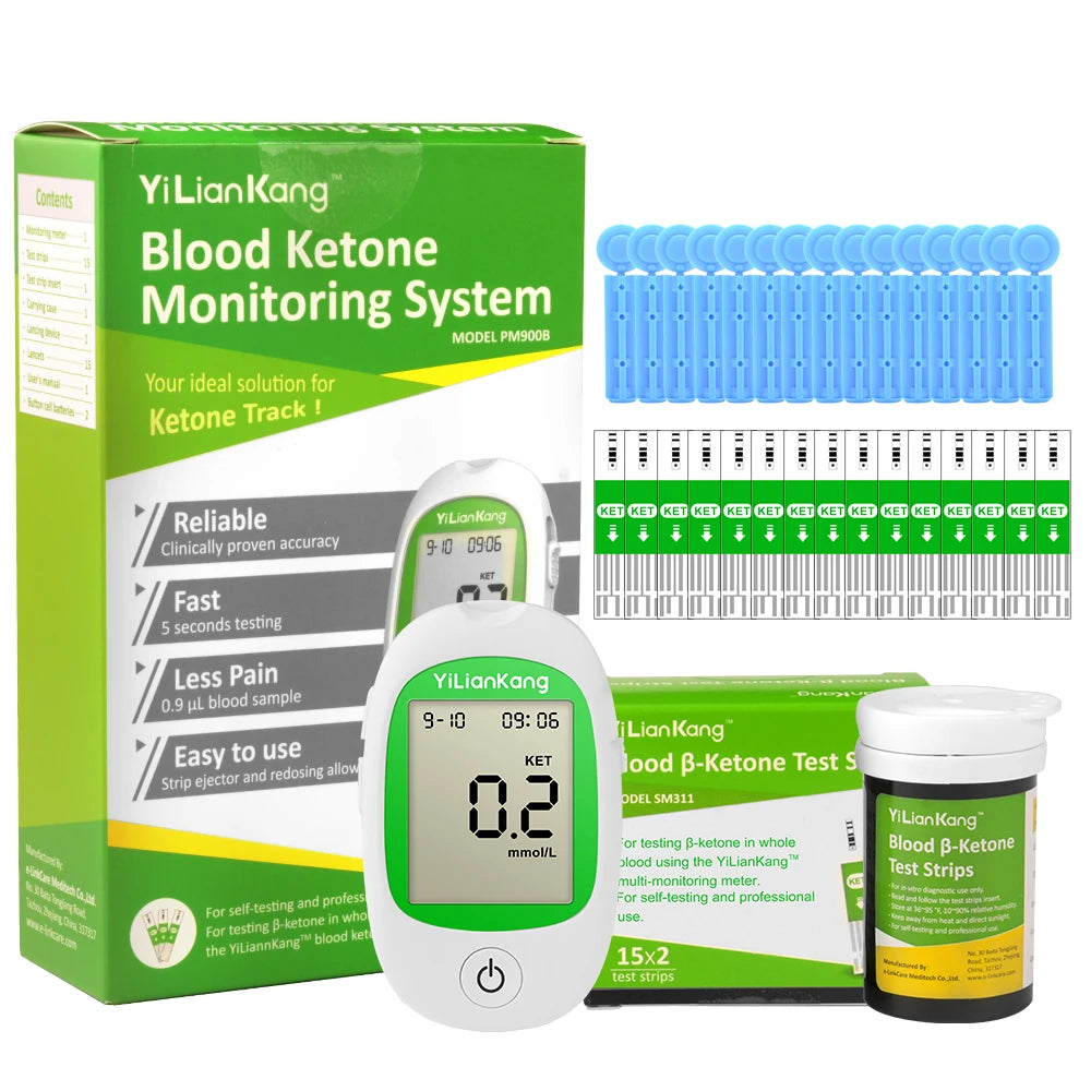KetoBM Ketone Meter Kit: Precision Ketosis Monitoring with 15 Strips