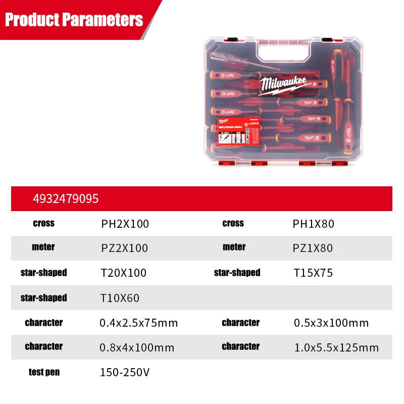 Milwaukee 12-Piece Insulated Screwdriver Set | Precision Maintenance Tool