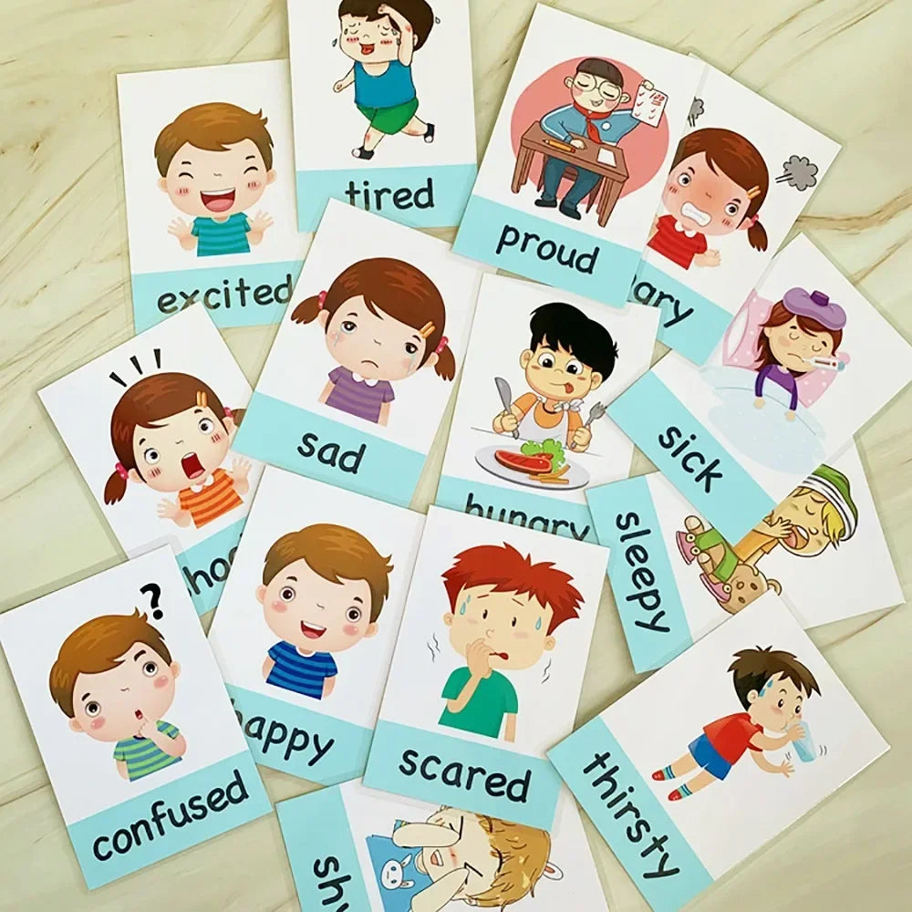 Montessori Emotion & Weather Learning Flash Cards for Kids