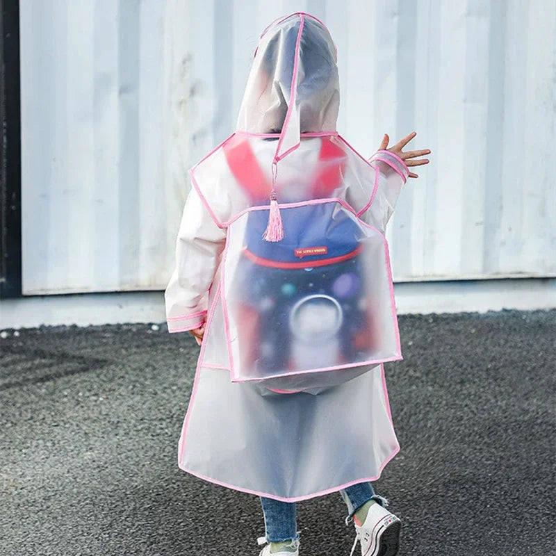 Kids Waterproof Eva Plastic Raincoat - Travel-Friendly & Lightweight