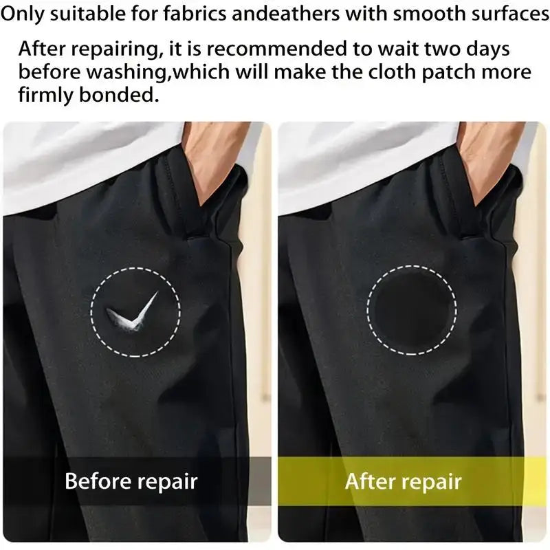 Instant Self-Adhesive Heavy-Duty Fabric Repair Patch - Black