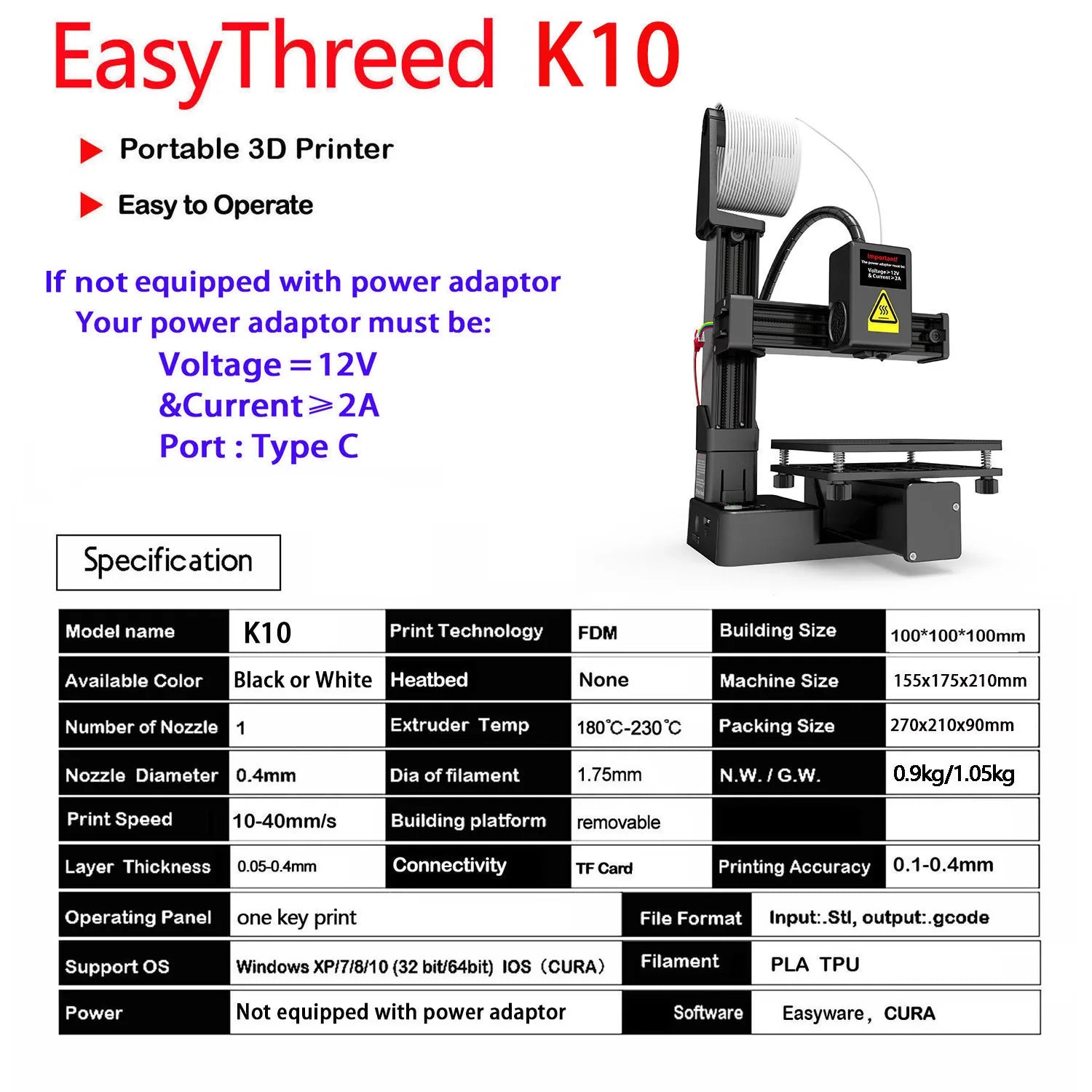 EasyThreed K10 Entry-Level 3D Printer - Perfect for DIY Projects