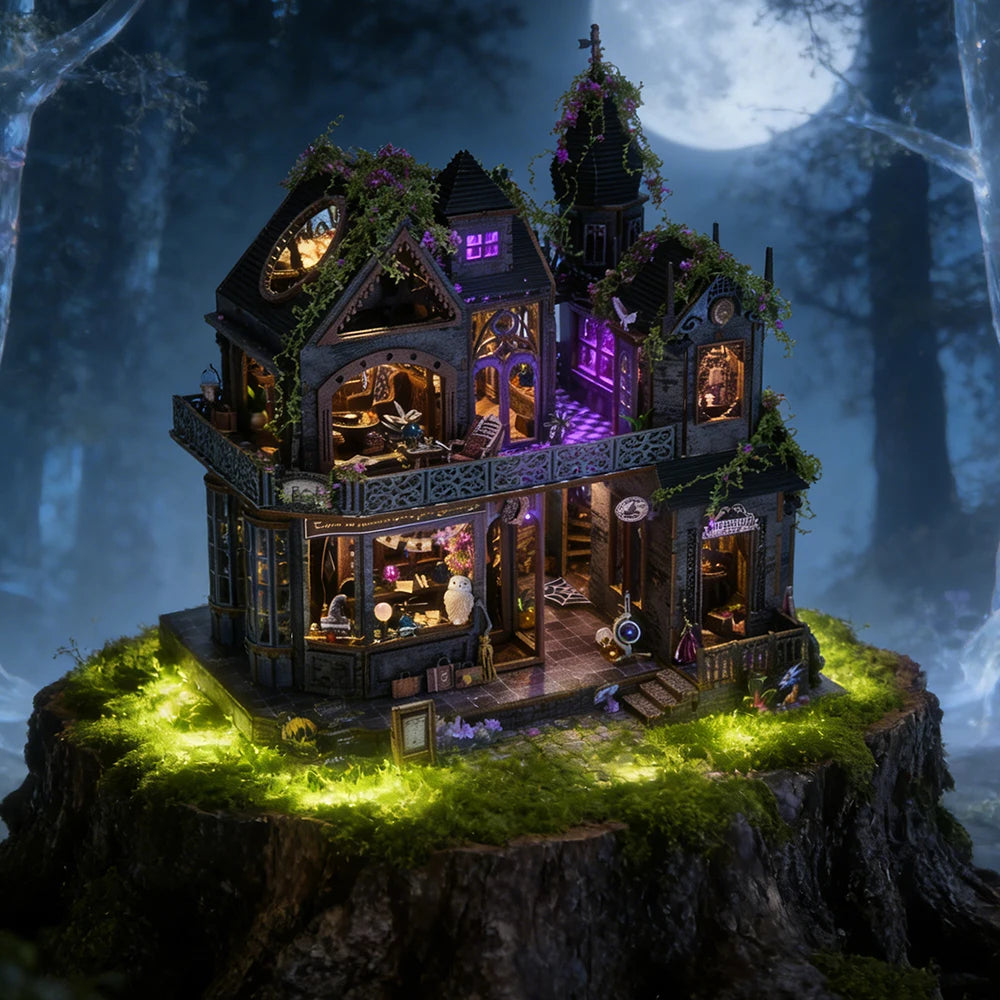 Magical Castle Book Nook Kit - 3D DIY Wooden Art With Music & Light