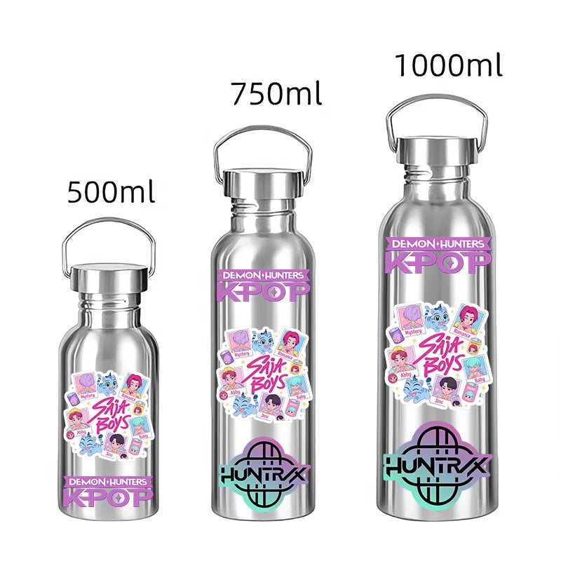 KPop Style Stainless Steel Water Bottle - 500/750/1000ML