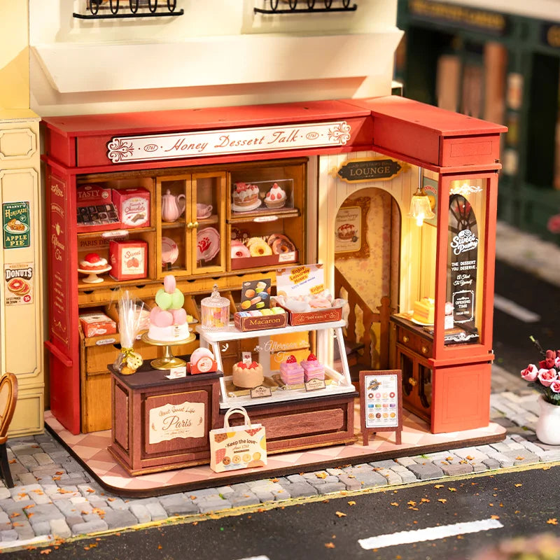 Robotime Rolife Honey Dessert Talk Miniature Dollhouse 3D Puzzle Kit