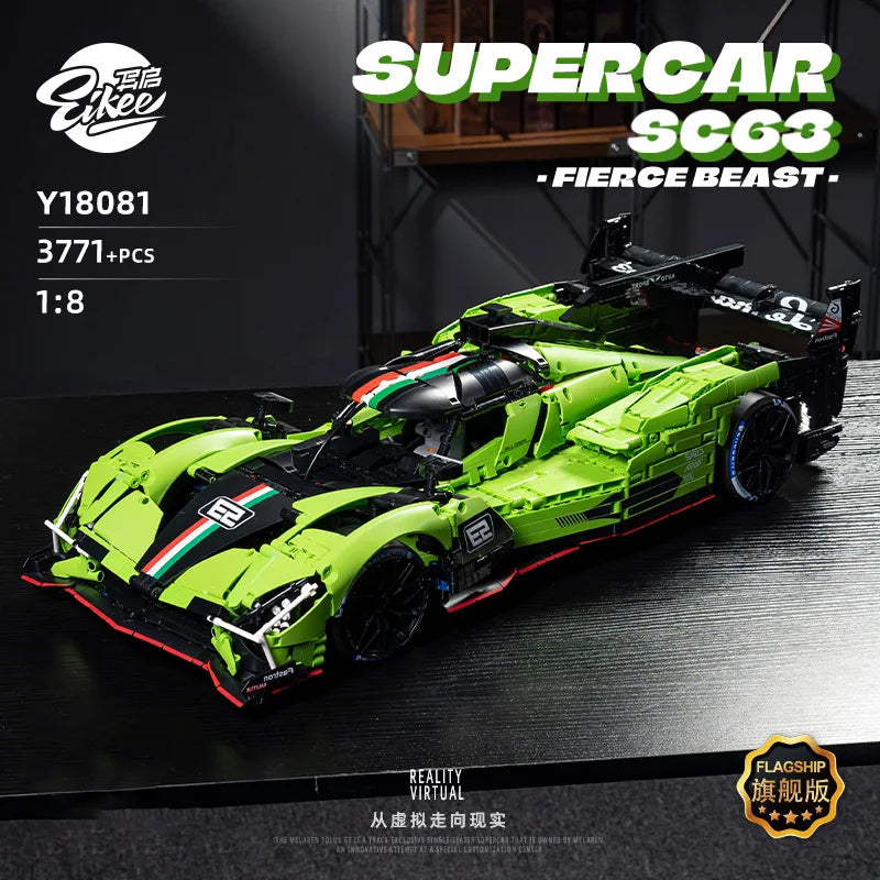 1:8 Scale Super Sport Racing Car Building Blocks for Kids