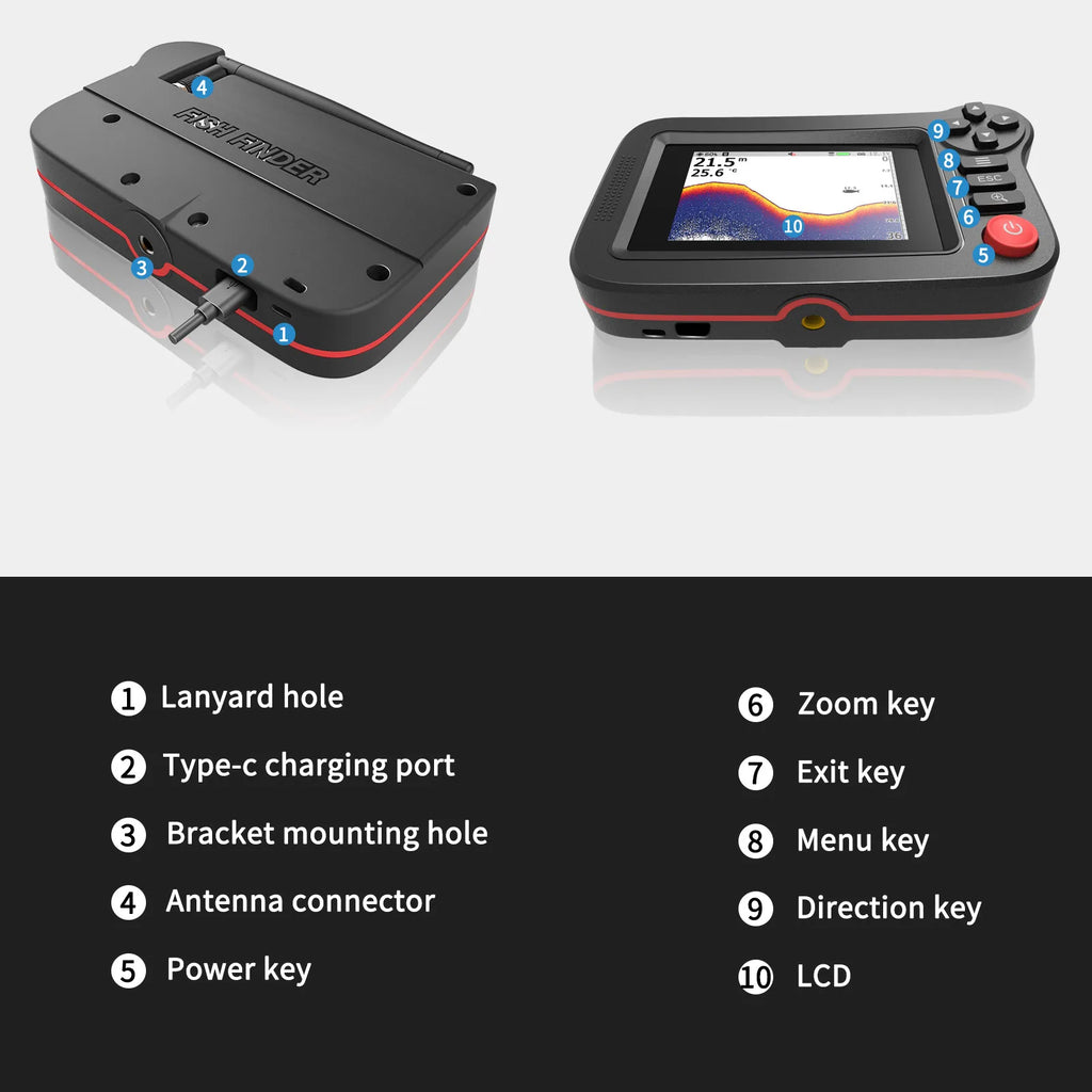 PUPOPAN Portable Smart Fish Finder - Accurate Depth Detection