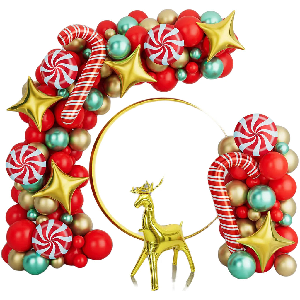 Festive Balloon Decorations - Christmas Crutches & Golden Deer Set