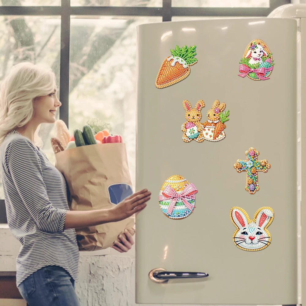 Easter DIY Diamond Painting Refrigerator Magnet Kit - Craft Set