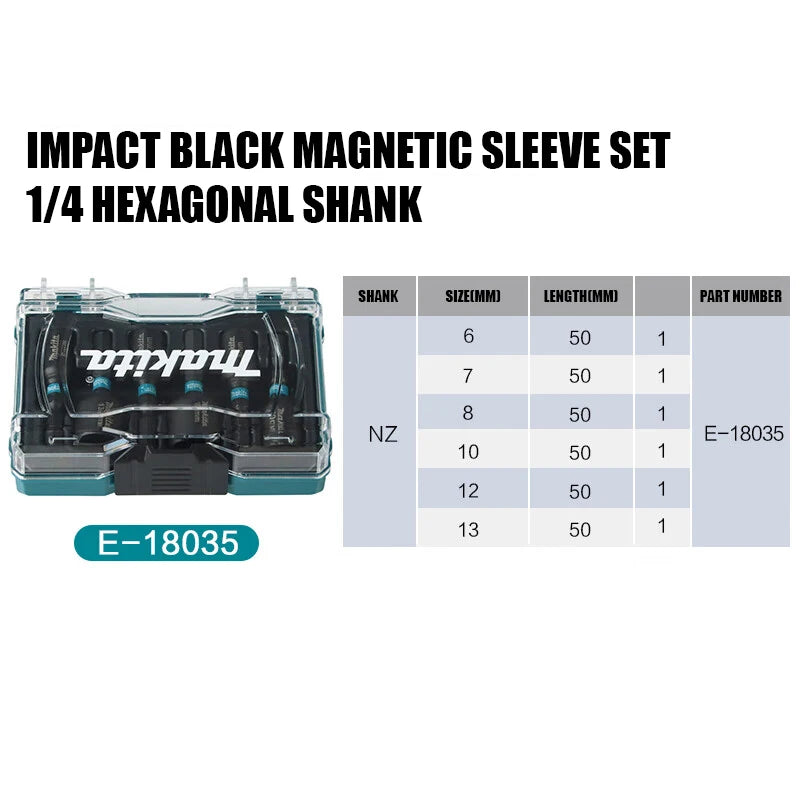 Makita E-18035 Impact Nutsetter Set - 6 Pack Power Tool Accessories