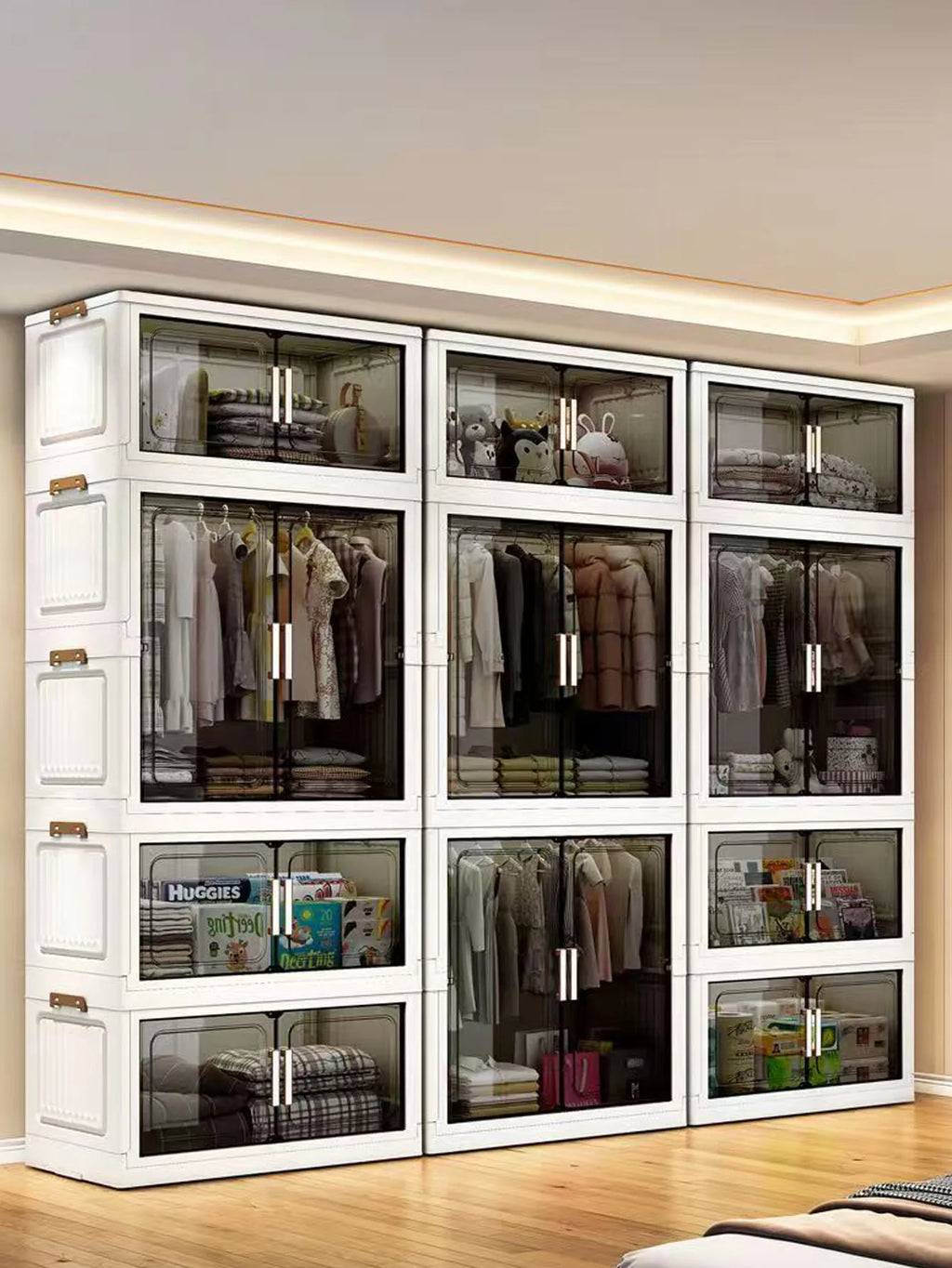 Folding Storage Cabinet - Multi-Use Organizer for Home & Kitchen