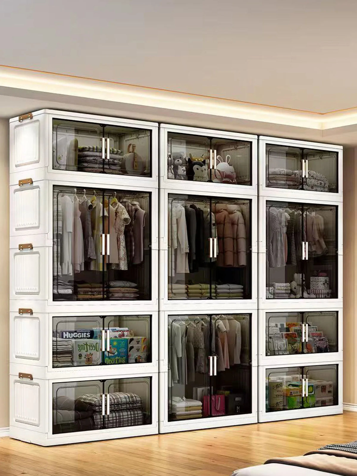 Folding Storage Cabinet - Multi-Use Organizer for Home & Kitchen