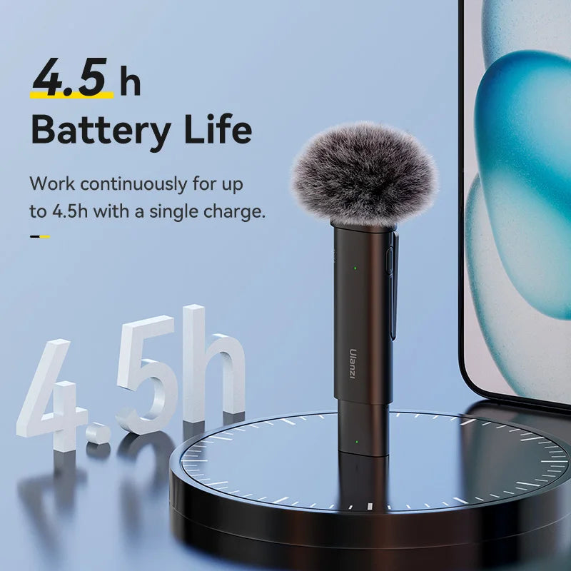 Ulanzi WM-10 Wireless Clip-on Microphone for Smartphones - Noise Reduction