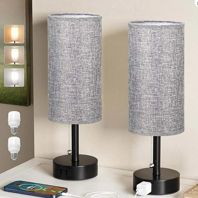 Modern Wireless Rechargeable Bedside Lamp with Dimmable Light