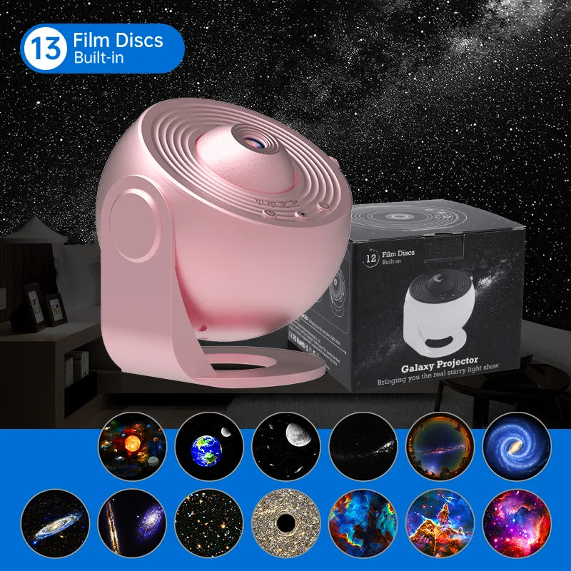 AUSYLE 360° Rotating Galaxy Light Projector for Kids - 12 Projections