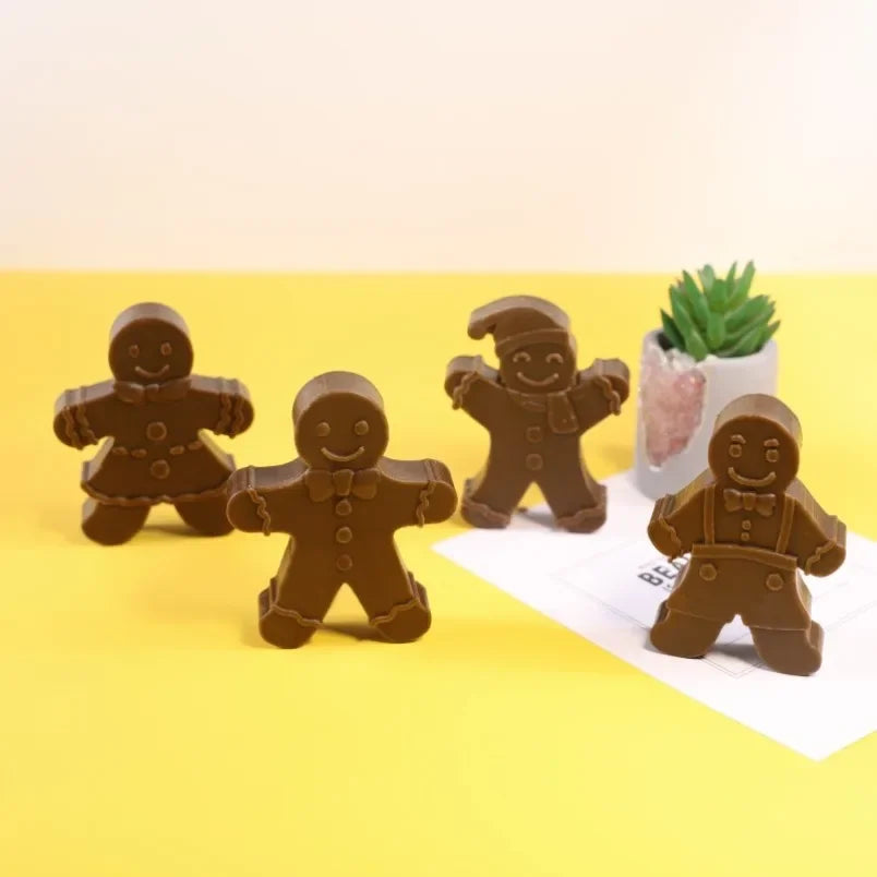 3D Gingerbread Man Silicone Candle Mold for DIY Crafts & Home Decor