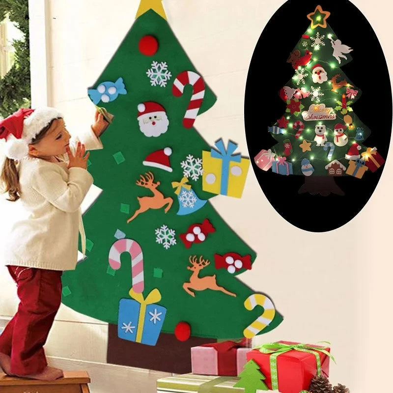 Kids DIY Montessori Wall Felt Christmas Tree - Fun Holiday Activity