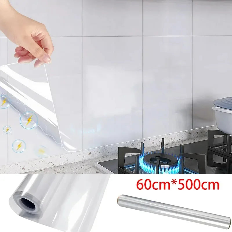 Transparent Electrostatic Wallpaper for Kitchen Oil Prevention