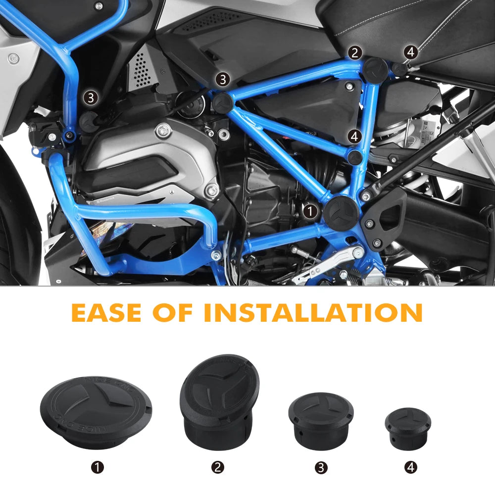 11PCS Frame Hole Cover Caps for BMW R1250GS & R1200GS Models